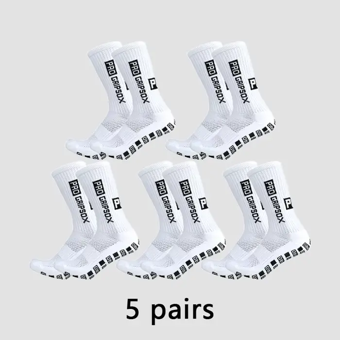 5 paires de chaussettes antidérapantes PRO Grip pour le football, pour hommes et femmes, chaussettes