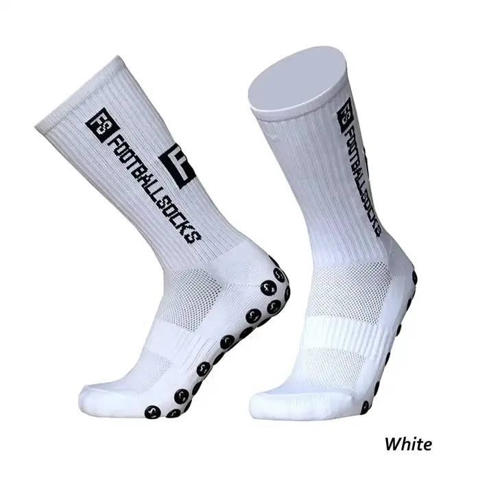 1 paire de chaussettes de Football rondes en Silicone, poignée à ventouse antidérapante, chaussettes