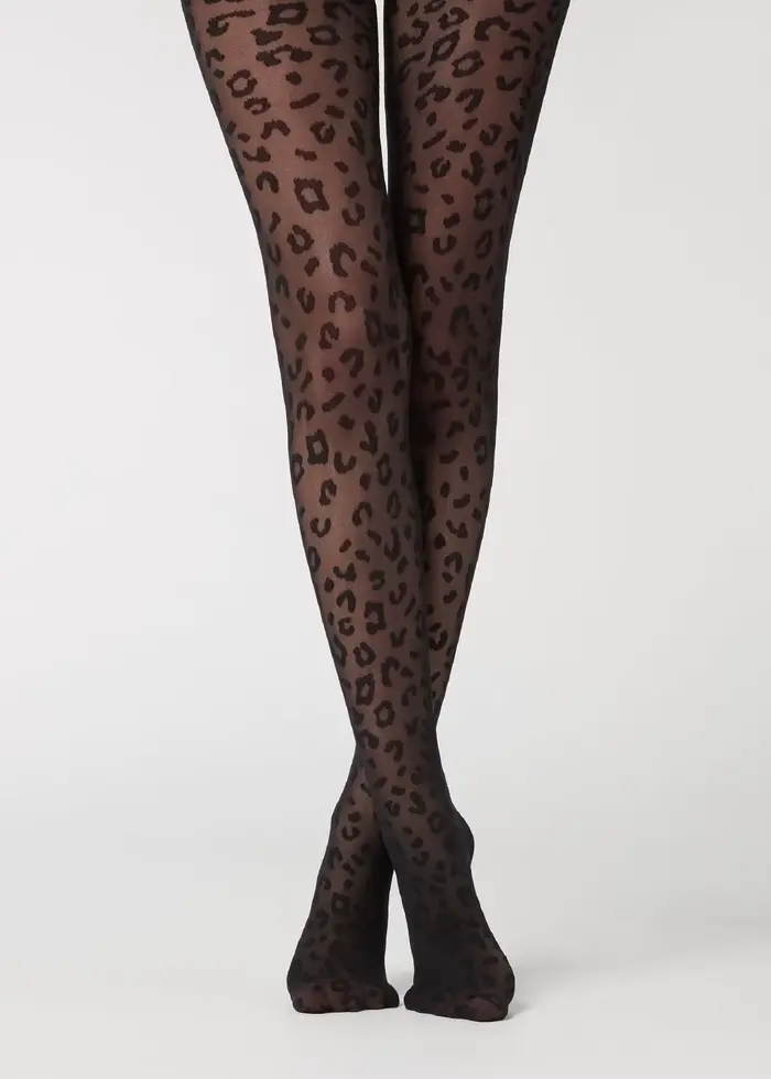 Collants Sexy imprimé léopard pour femmes, collants rétro Jacquard pour filles, Leggings translucide