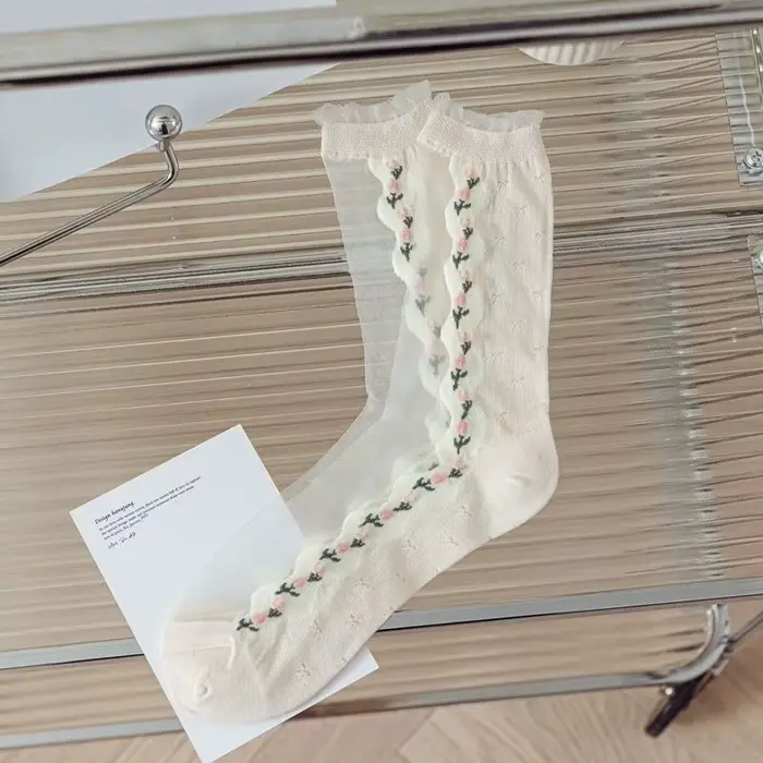Chaussettes tendance pour femmes, été, respirantes, décontractées, chaussettes pour femmes, style co