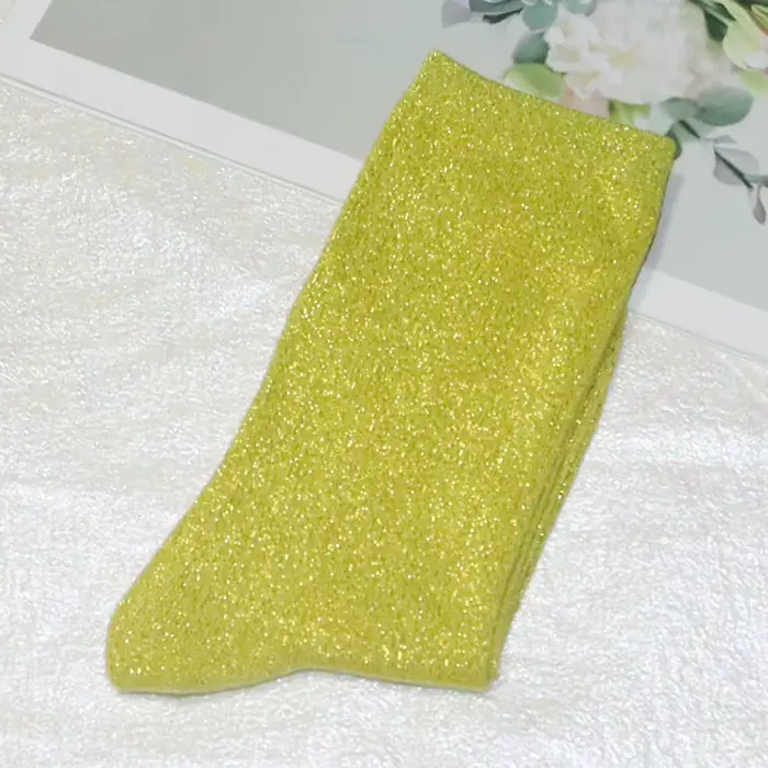 Chaussettes à paillettes couleur bonbon pour femmes
