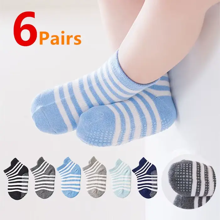 Lot de 6 paires de chaussettes coordonnantes en coton pour bébé garçon et fille