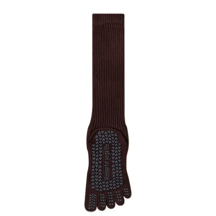 Chaussettes de Sport à cinq doigts pour femmes, chaussettes de Yoga à tube Long, antidérapantes en S