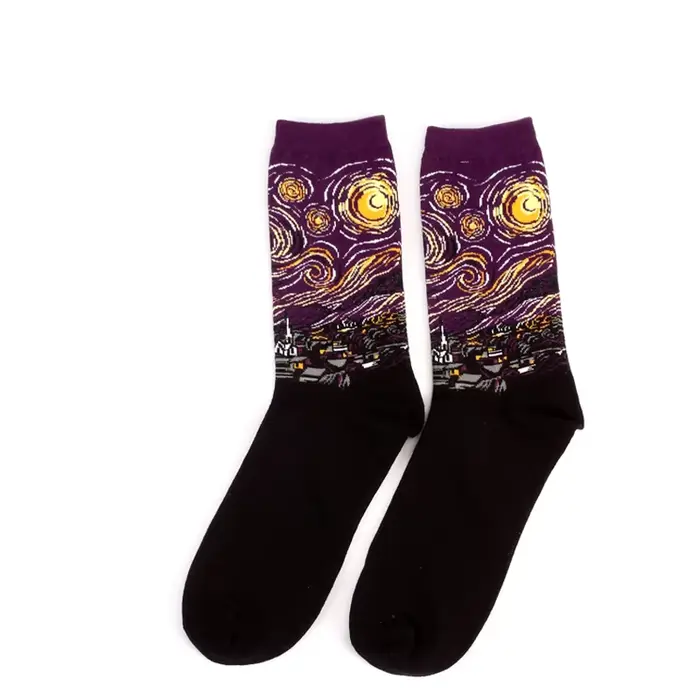 Chaussettes rétro de la série de peinture à l'huile de renommée mondiale pour hommes et femmes, art 