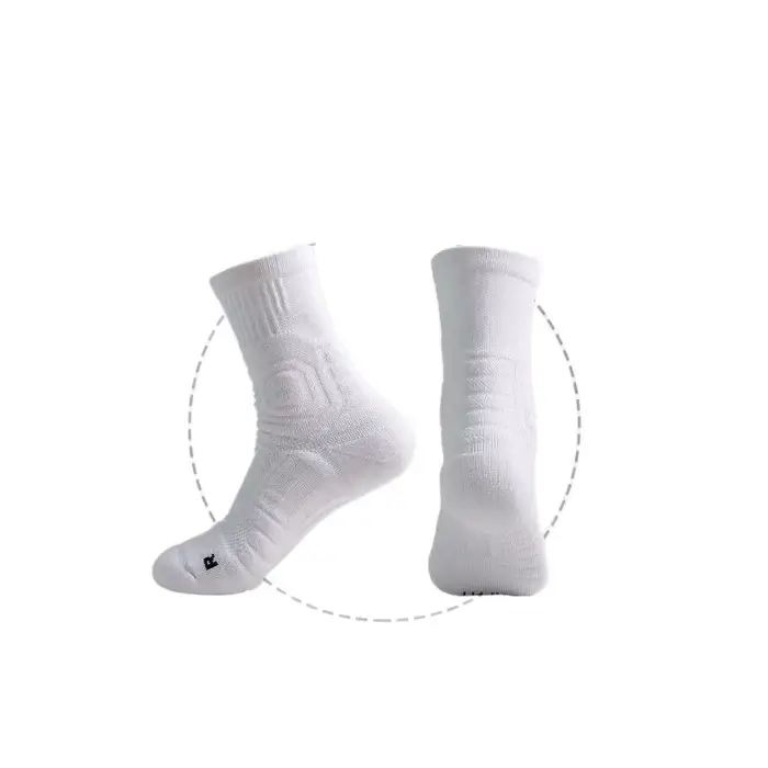 1 paire de chaussettes de basket-ball professionnelles pour hommes, avec fond épais en tissu éponge,