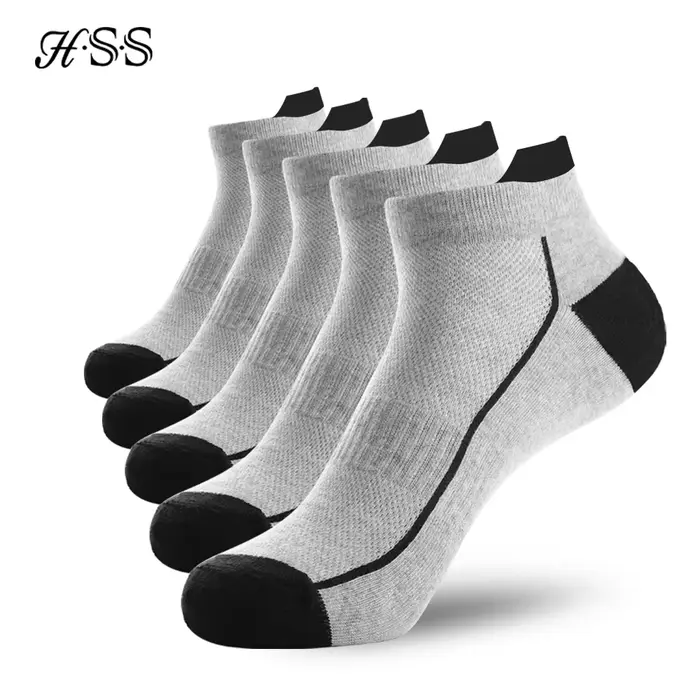 5 paires de chaussettes pour hommes en coton biologique, chaussettes courtes en maille fine, respira