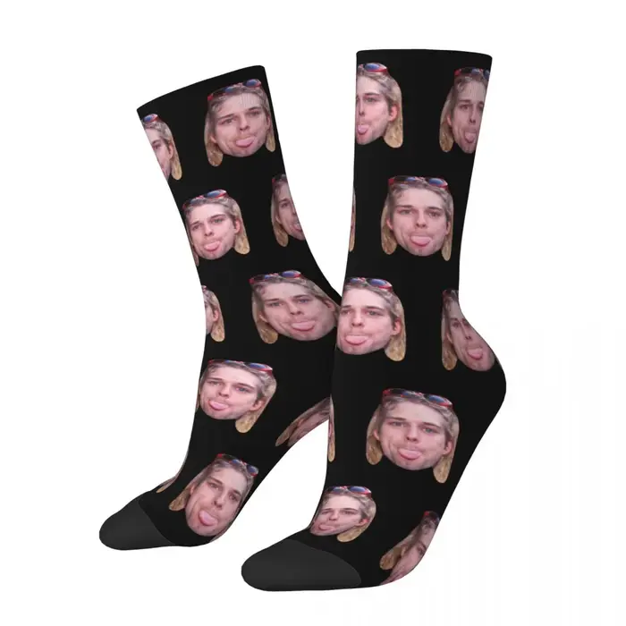 Kurt Cobain langue chaussettes hommes femmes Polyester chaussettes décontractées Hip Hop printemps é