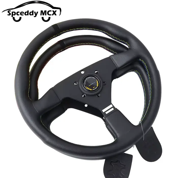Série GM Style de liaison 13 pouces 320mm 14 pouces 350mm volant de course JDM plat en cuir véritable volant de Sport de voiture