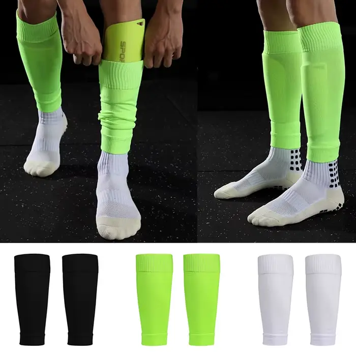 Nouveau Chaussettes de Football protège-tibia couvre-jambes hommes femmes Grip Cutsocks
