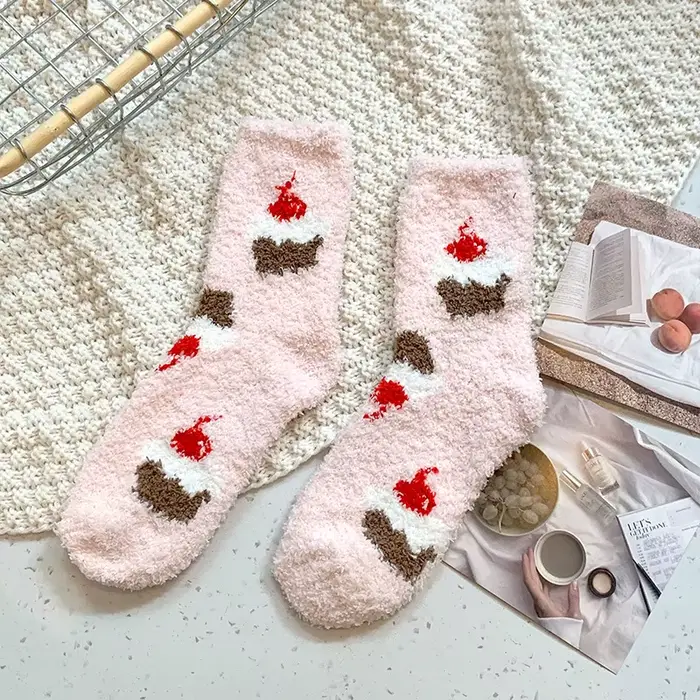 Chaussettes pour femmes épaissies chaudes Kawaii mignon Verstaile doux haute qualité corail polaire 