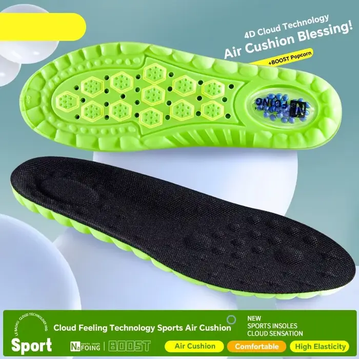 4 paires de semelles orthopédiques 4D Cloud Sport pour chaussures, semelles en PU avec coussin d'air