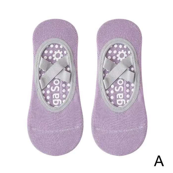 Chaussettes de yoga antidérapantes pour femmes – Chaussettes respirantes dos nu pour ballet, pilates