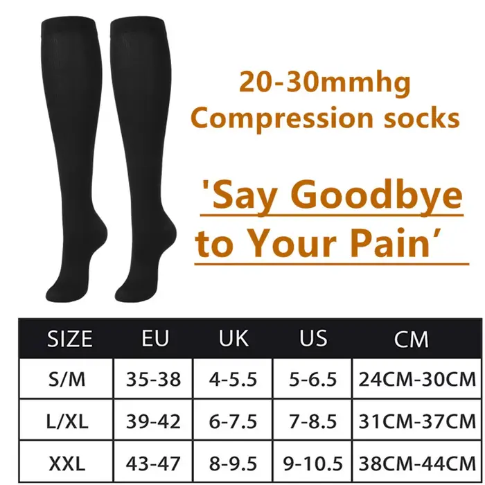 7 paires de chaussettes de compression pour femmes et hommes