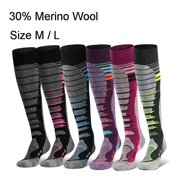 Chaussette de ski en laine mérinos pour homme et femme
