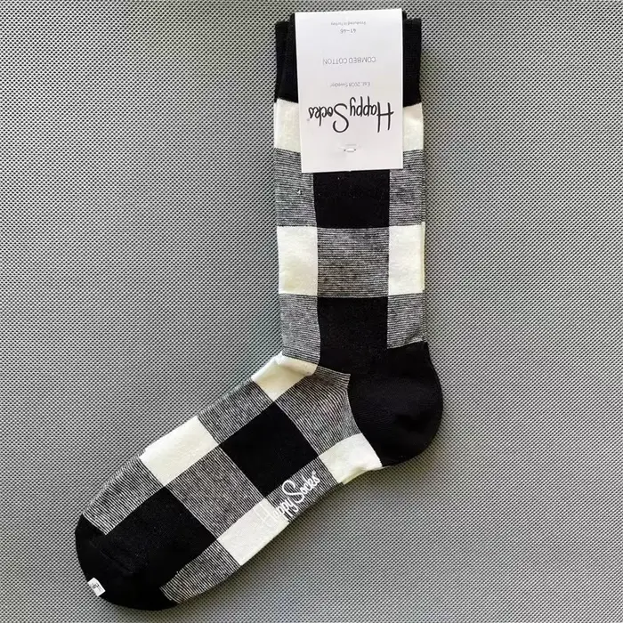 1 paire hommes chaussettes décontracté Gentleman drôle haute qualité couleur Puzzle heureux chausset