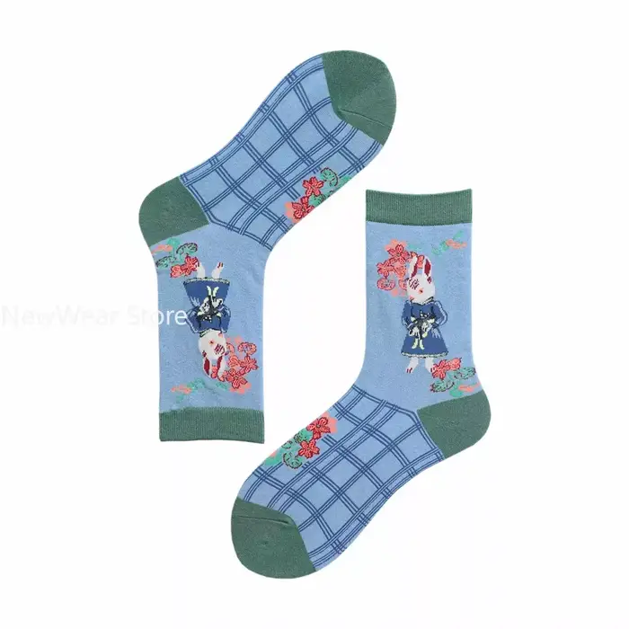 Forêt conte de fées chaussettes automne conte de fées Animal nouveau produit personnalité Jacquard A