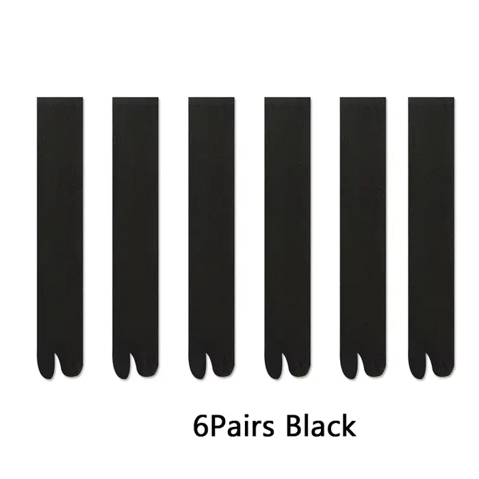 6 paires de chaussettes Tabi pour femmes et hommes, chaussettes longues japonaises à bout fendu, res