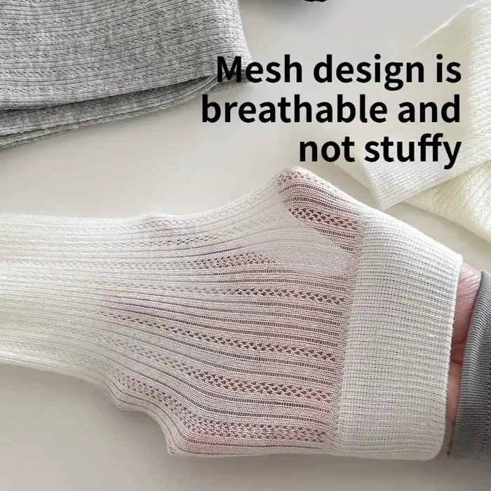 Chaussettes hautes côtelées verticales pour femmes, en coton doux et extensible, couleur unie, longues, pour le quotidien, le ballet, l'école, assorties aux tenues féminines