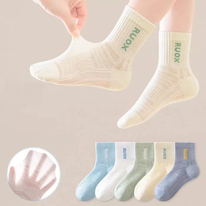5 paires/ensemble de chaussettes d'été pour enfants