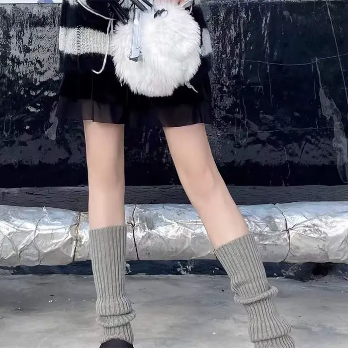 Chaussettes tricotées de couleur unie, chaussettes en laine, chaussettes japonaises JK, chaussettes 