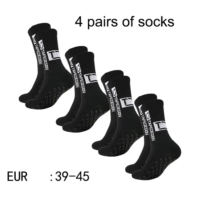 4 paires de nouvelles chaussettes de football collées à tube central TC pour l'entraînement sportif 