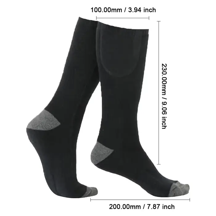 Chaussettes chauffantes électriques pour hommes et femmes, chaussettes chauffantes chaudes d'hiver, 