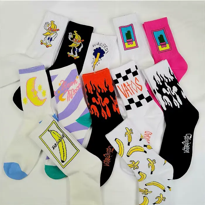Style coréen mode Harajuku rue hip hop chaussettes unisexe drôle hommes