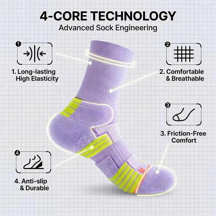 1 paire de chaussettes de sport d'été pour femmes, chaussettes athlétiques antidérapantes à fond en 