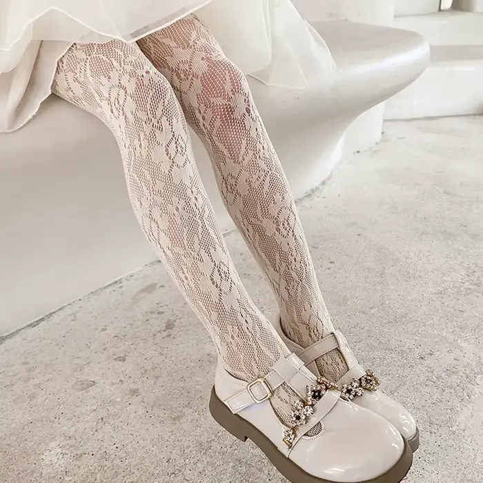 Collants de Ballet fleur adolescent bas bébé culotte bas pour enfants Rose Lolita collants en soie p
