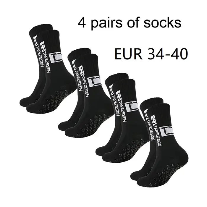 4 paires de nouvelles chaussettes de football collées à tube central TC pour l'entraînement sportif 