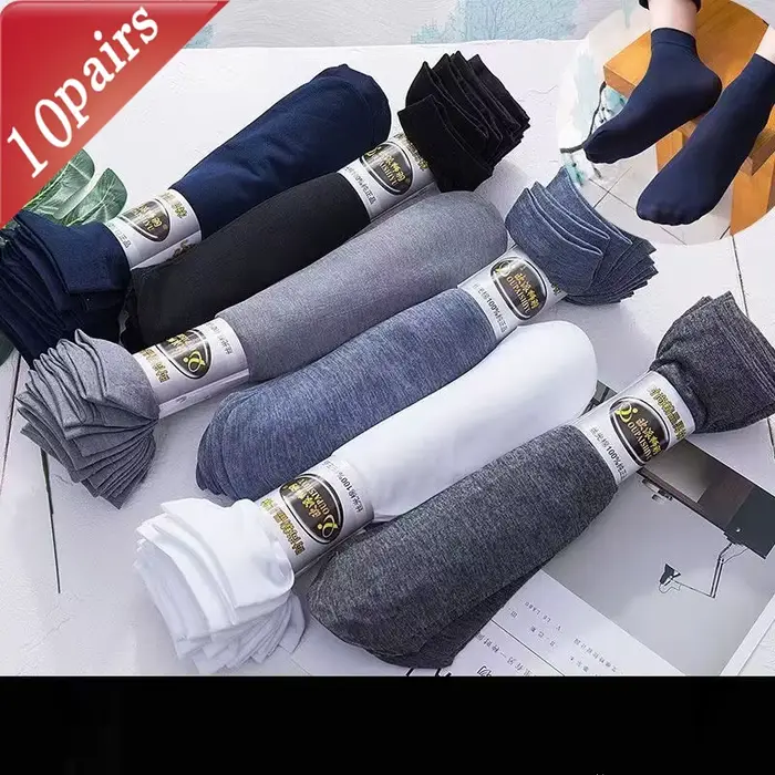 10 Paris – chaussettes d'été fines en soie glacée pour hommes