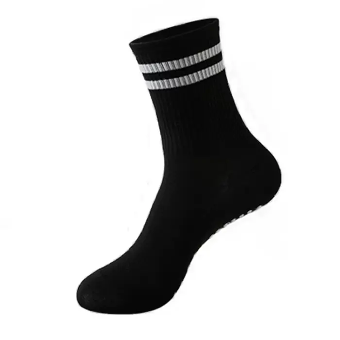 Chaussettes antidérapantes mi-longues pour femmes, chaussettes de yoga Prati à double rayures, chaus