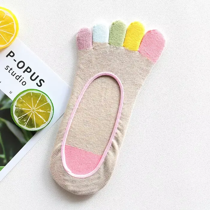 Chaussettes femmes printemps été cinq doigts cheville chaussettes filles cadeau coton orteil chausse