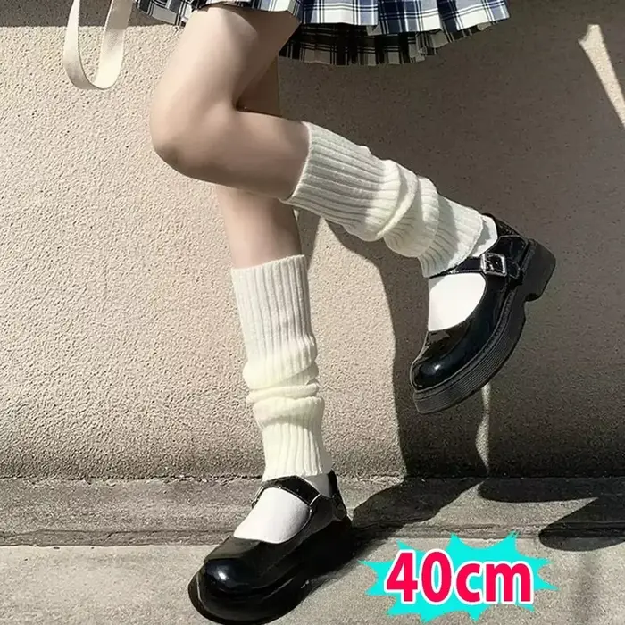 Jambières Lolita tricotées 40-70cm, chaussettes longues pour femmes, couvre-pieds en laine, chauffe-