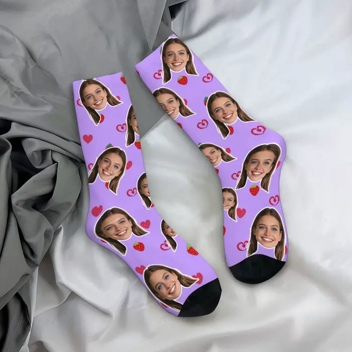 Chaussettes avatar personnalisées pour femmes, chaussettes avec photo personnalisée, chaussettes avec image personnalisée, cadeaux personnalisés