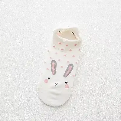 Kawaii Harajuku dessin animé femmes chaussettes coton Invisible chaussette mignon Animal stéréo orei