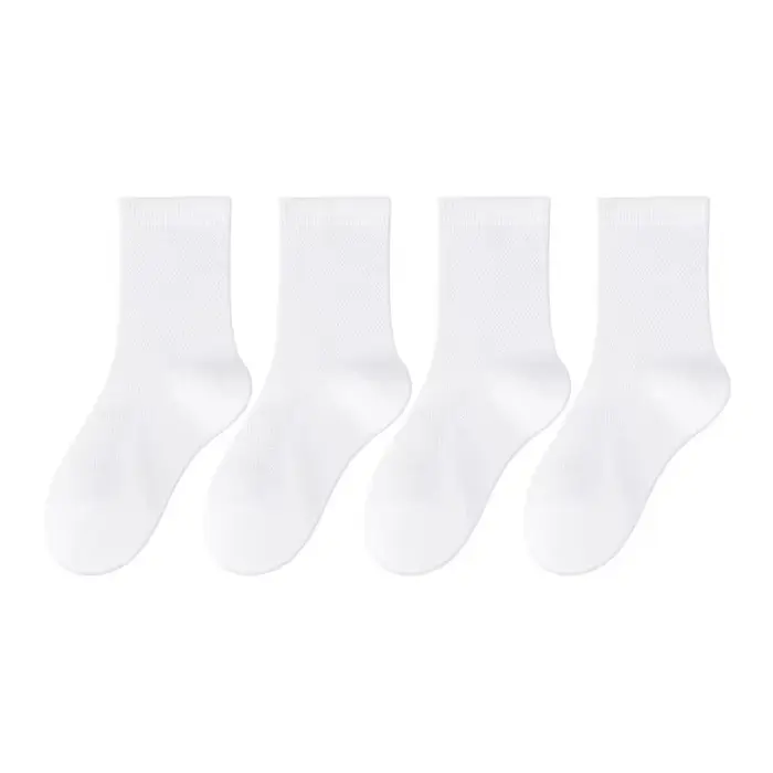 Chaussettes sans couture en pur coton pour enfants, style mi-mollet en maille fine pour l'été, idéal