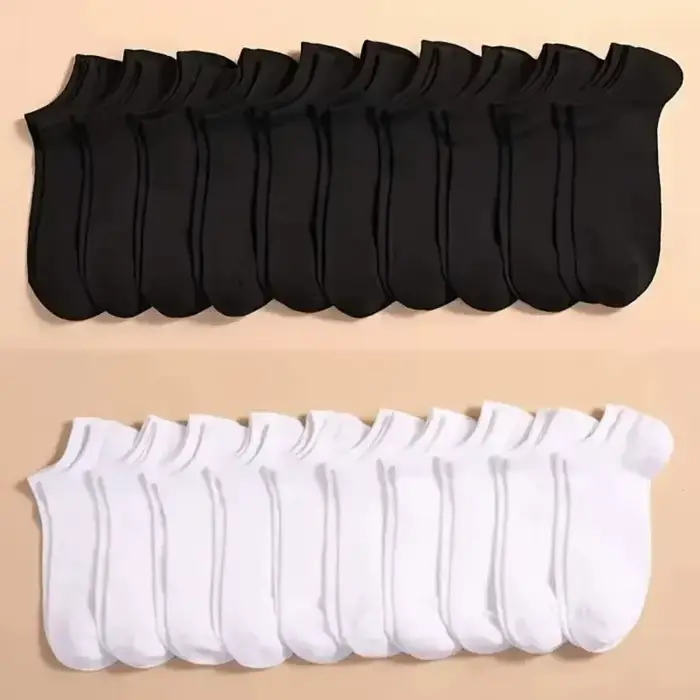 Chaussettes bateau unisexes décontractées de couleur unie