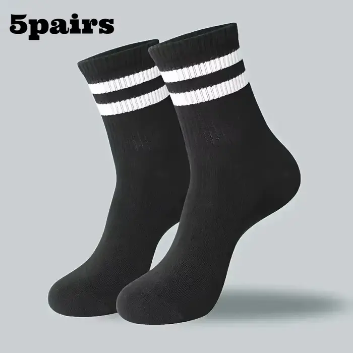5/10 paires de chaussettes rayées avec chaussettes absorbant la sueur et respirantes pour le sport e