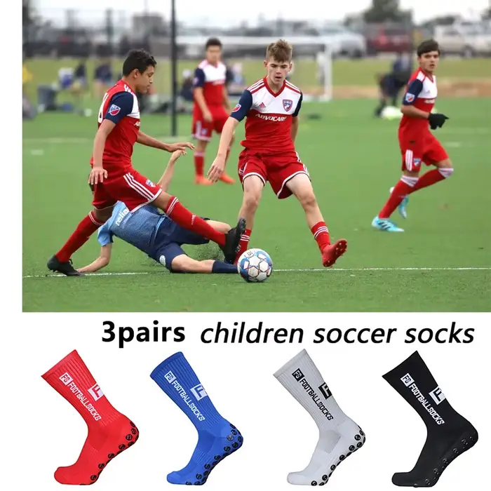 3 paires de chaussettes de football respirantes pour enfants et jeunes