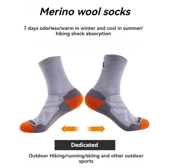 ASTA GEAR-Chaussettes Mi-sulfen Laine Mérinos