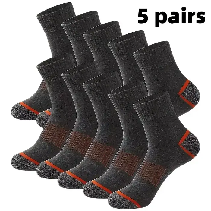 5 paires de chaussettes de sport haut de gamme pour hommes, en coton de haute qualité, douces, confo