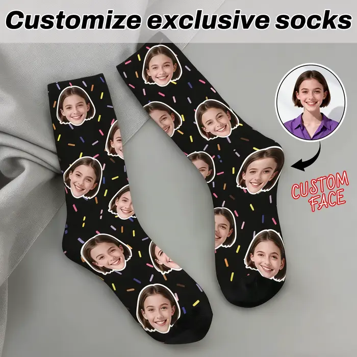 Chaussettes personnalisées en forme de visage