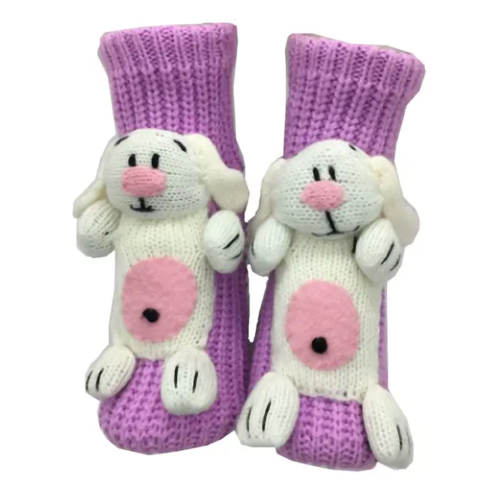 Chaussettes en tricot 3D animales respirantes et chaudes, faites à la main au crochet, décontractées
