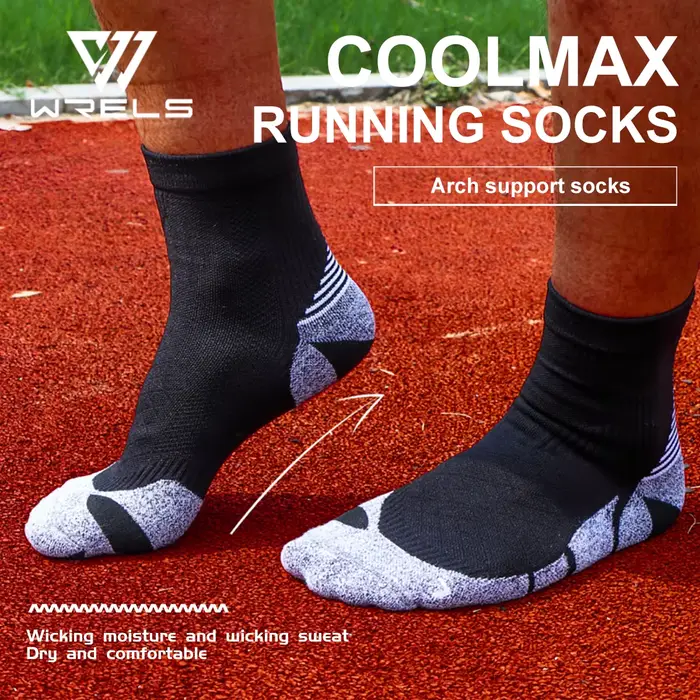 WRELS Coolmax chaussettes homme femmes sport randonnée cyclisme course tissu amortissement