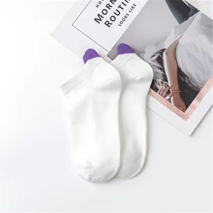 Femmes blanc coeur chaussettes femme coton cheville chaussette mignon coeur chaussettes été fille ét