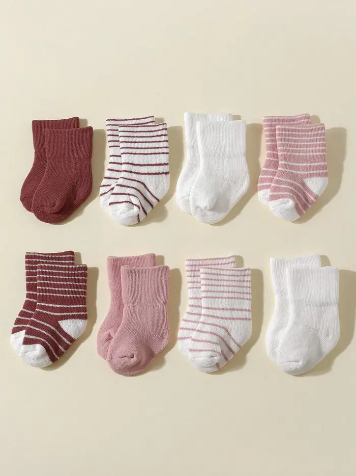 4 paires de chaussettes pour bébé de 0 à 12 mois, chaussettes souples antidérapantes pour garçons et