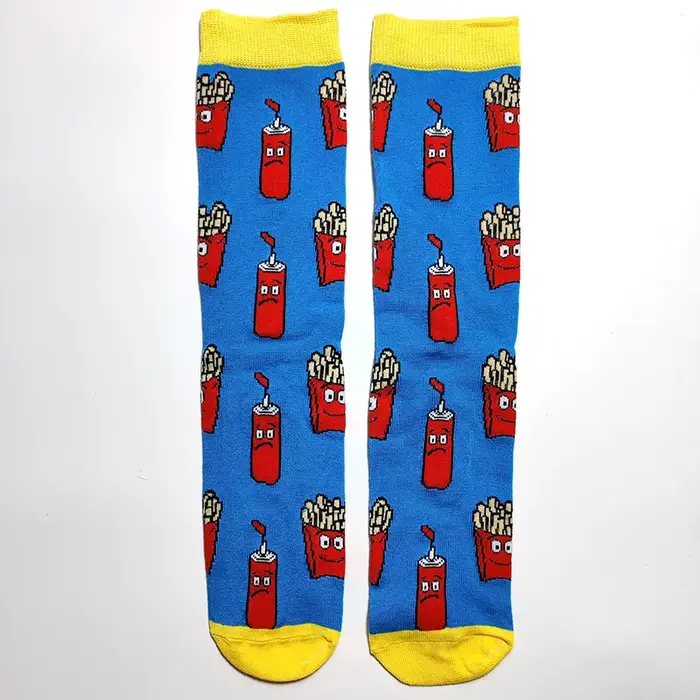 Chaussettes pour hommes tendance, motif amusant de vélo, pizza, basket-ball