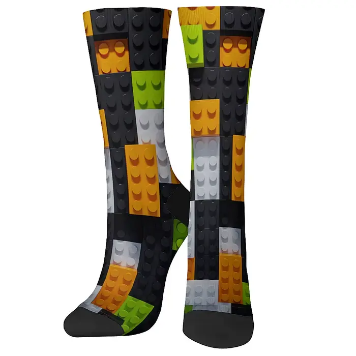 Happy building block chaussettes nouveauté amusant chaussettes de compression hip hop Harajuku tenda