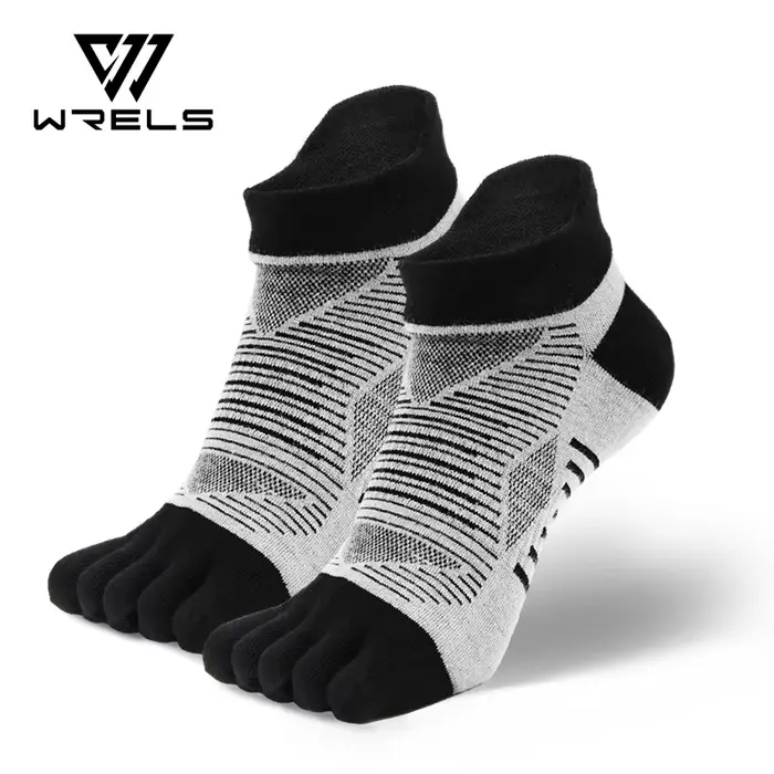 WRELS COOLMAX Chaussettes de sport à cinq orteils, anti-humidité, élastiques, antichoc, respirantes,